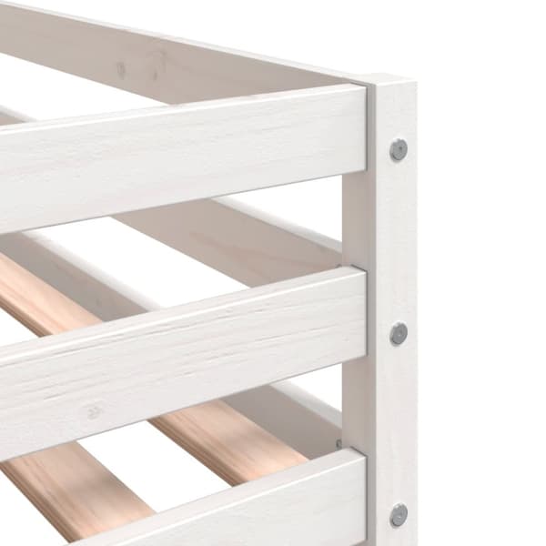 vidaXL Køyeseng for barn med stige hvit 90x200 cm heltre furu