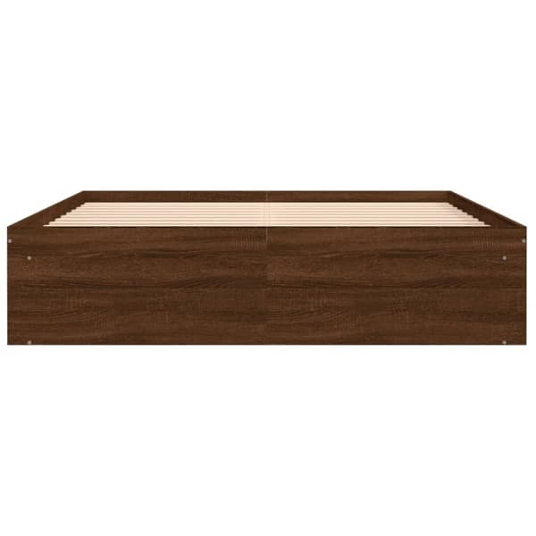 vidaXL sengeramme 140x200 cm brun egetræsfarve
