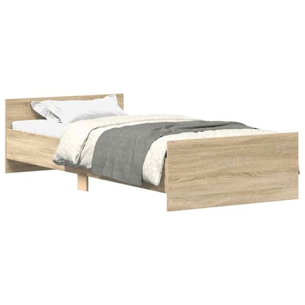vidaXL Sengeramme uten madrass sonoma eik 90x190 cm konstruert tre