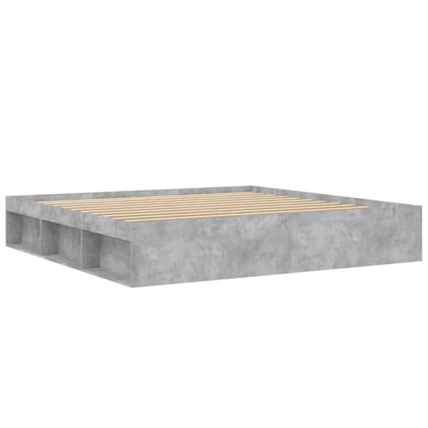 vidaXL Sängram betonggrå 200x200 cm