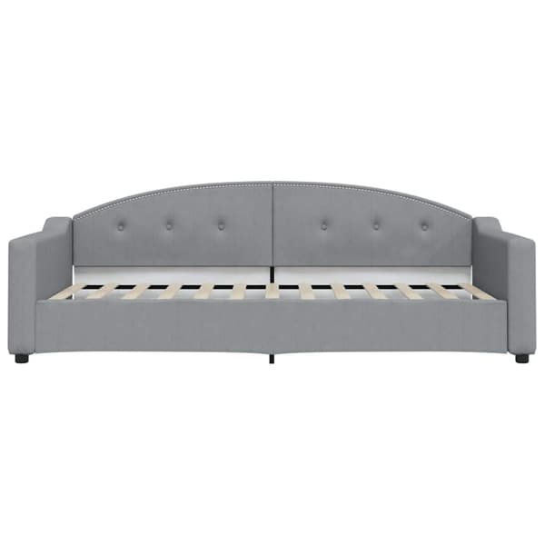 vidaXL Dagbädd utdragbar med lådor ljusgrå 90x200 cm tyg