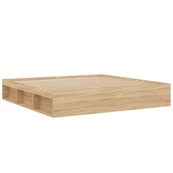 vidaXL Sengeramme sonoma eik 200x200 cm