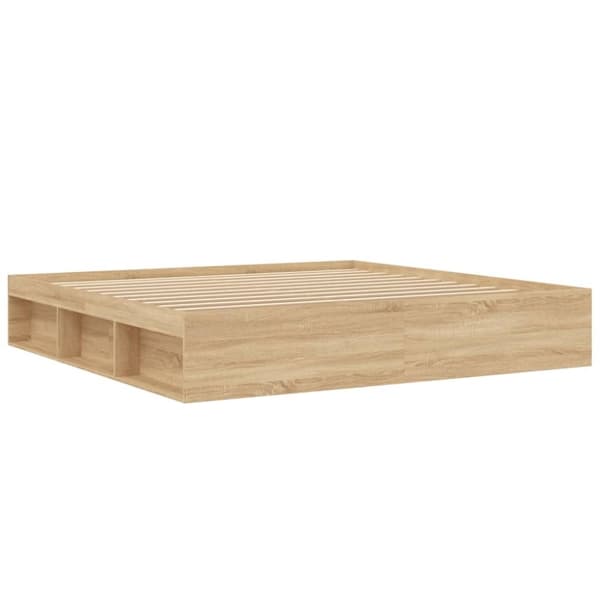 vidaXL Sengeramme sonoma eik 200x200 cm