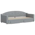 Miniatyrbillede 3 af 11: vidaXL daybed med udtræk og skuffer 80x200 cm stof lysegrå