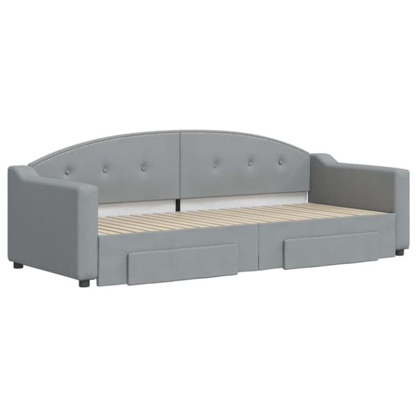 vidaXL daybed med udtræk og skuffer 80x200 cm stof lysegrå