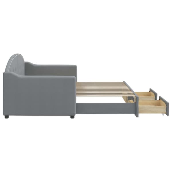 vidaXL daybed med udtræk og skuffer 80x200 cm stof lysegrå