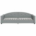 Miniatyrbillede 7 af 11: vidaXL daybed med udtræk og skuffer 80x200 cm stof lysegrå