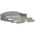 Miniatyrbillede 2 af 11: vidaXL daybed med udtræk og skuffer 80x200 cm stof lysegrå