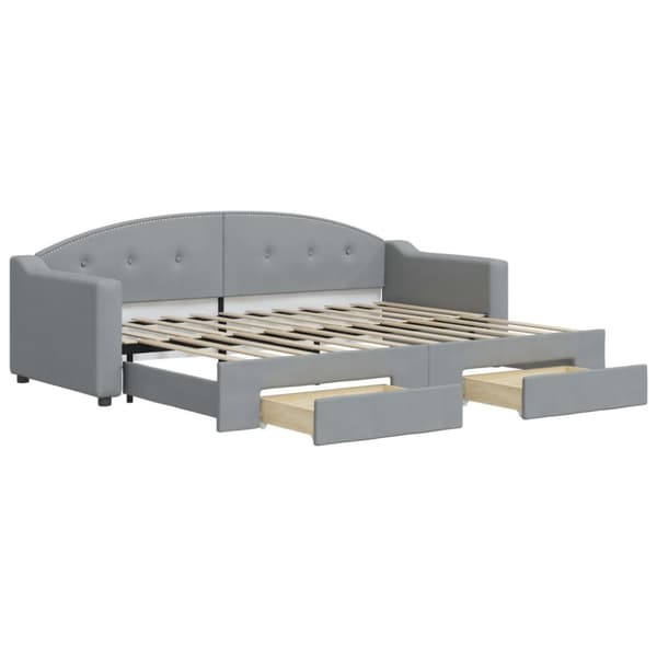 vidaXL daybed med udtræk og skuffer 80x200 cm stof lysegrå