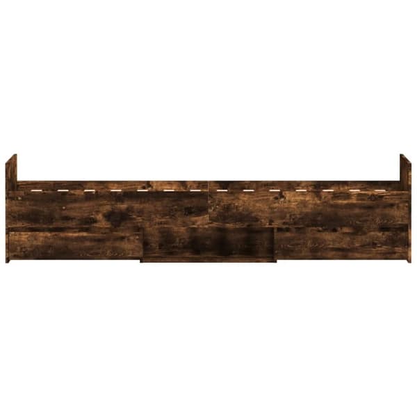 vidaXL Sengeramme med hode- og fotgavl røkt eik 90x200 cm