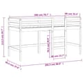 Miniatyrbild 11 av 11: vidaXL Loftsäng med stege svart 90x200 cm massiv furu