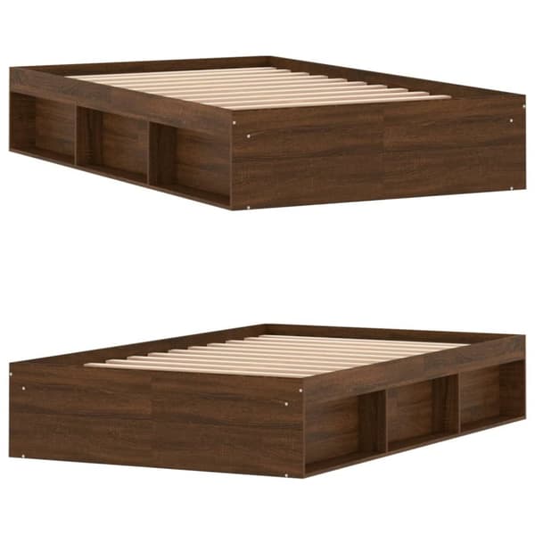 vidaXL Sengeramme brun eik 120x190 cm