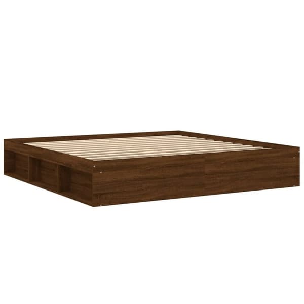 vidaXL Sängynrunko ruskea tammi 200x200 cm