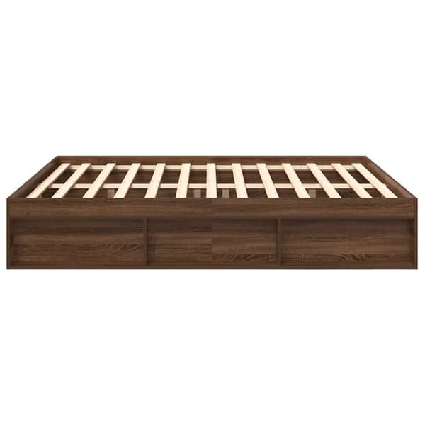 vidaXL Sängynrunko ruskea tammi 200x200 cm