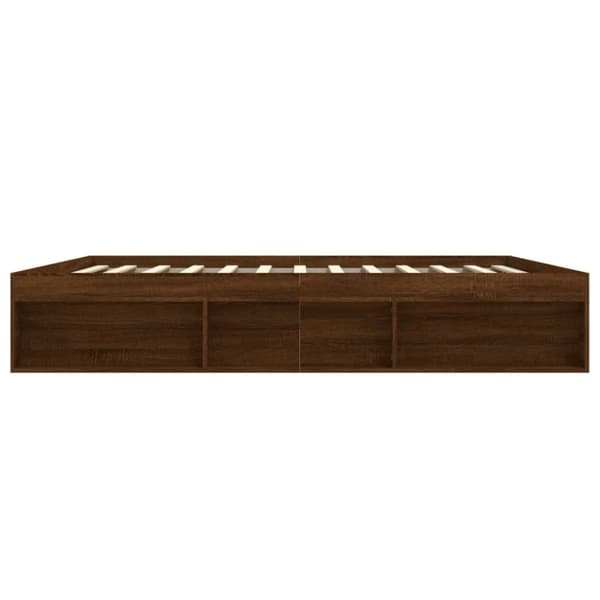 vidaXL Sängynrunko ruskea tammi 200x200 cm