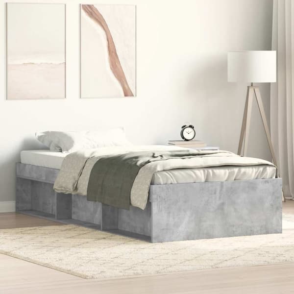 vidaXL Sängynrunko betoninharmaa 100x200 cm