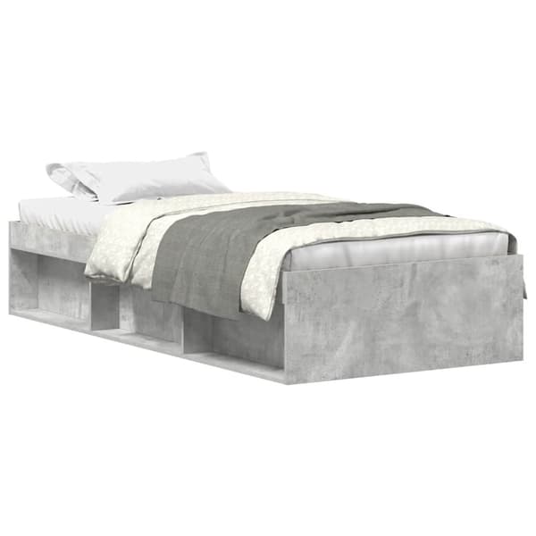 vidaXL Sengeramme betonggrå 100x200 cm