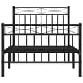 Miniatyrbilde 4 av 9: vidaXL Sengeramme i metall med hode- og fotgavl svart 90x200 cm
