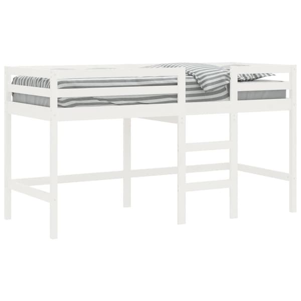vidaXL Køyeseng for barn med stige hvit 90x190 cm heltre furu