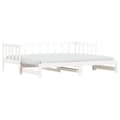 Miniatyrbilde 3 av 11: vidaXL Uttrekkbar dagseng hvit 90x200 cm heltre furu