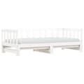 Miniatyrbilde 4 av 11: vidaXL Uttrekkbar dagseng hvit 90x200 cm heltre furu