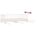 Miniatyrbilde 10 av 11: vidaXL Uttrekkbar dagseng hvit 90x200 cm heltre furu