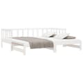 Miniatyrbilde 11 av 11: vidaXL Uttrekkbar dagseng hvit 90x200 cm heltre furu