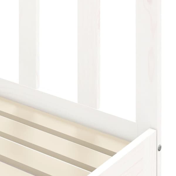 vidaXL Uttrekkbar dagseng hvit 90x190 cm heltre furu