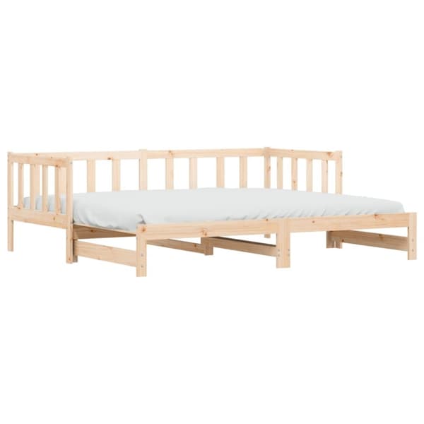 vidaXL Uttrekkbar dagseng 90x190 cm heltre furu