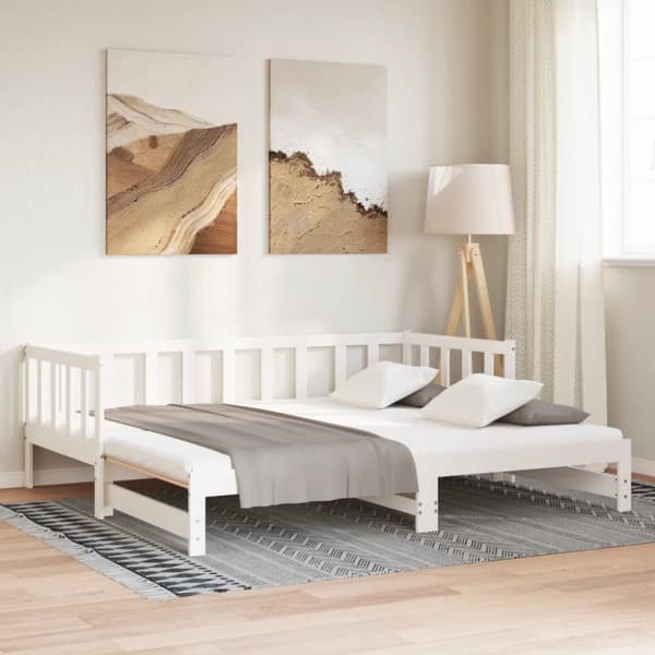 vidaXL Dagbädd med extrasäng 80x200 cm massiv furu