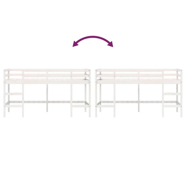 vidaXL Køyeseng for barn med stige hvit 80x200 cm heltre furu