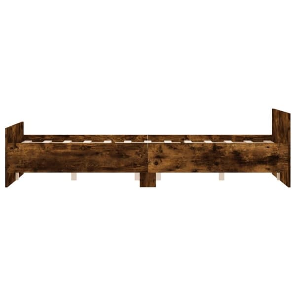 vidaXL Sengeramme med hode- og fotgavl røkt eik 140x190 cm