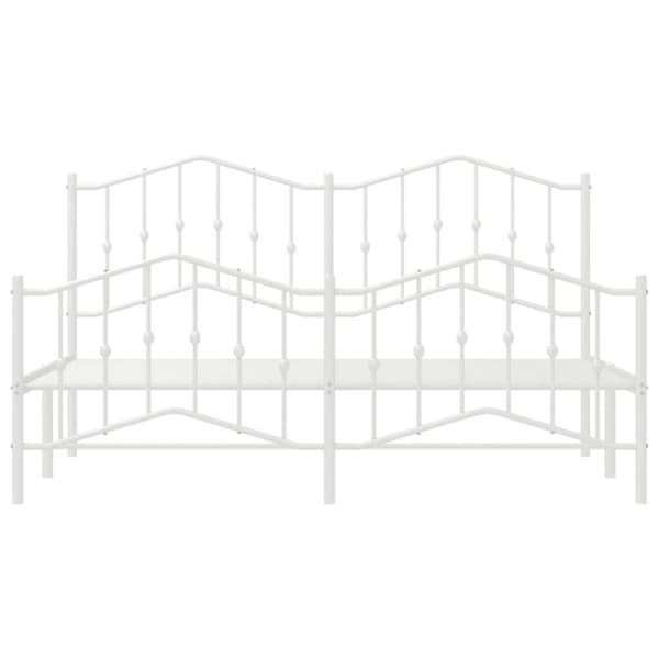 vidaXL Metallinen sängynrunko päädyillä valkoinen 180x200 cm
