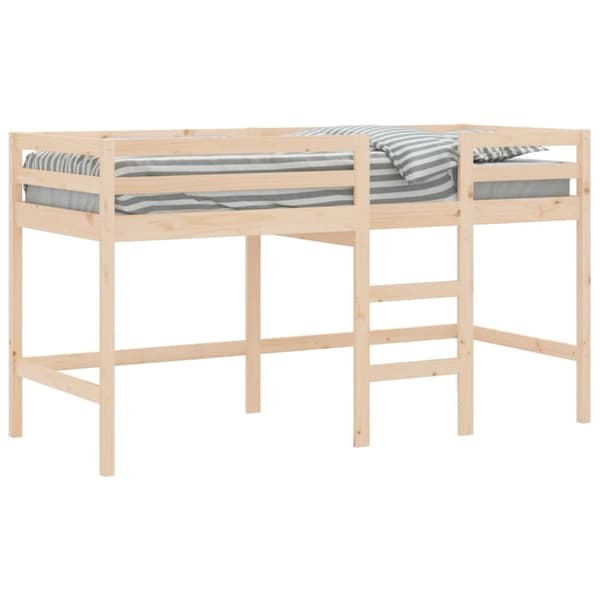 vidaXL Lasten parvisänky tikkailla 90x190 cm täysi mänty