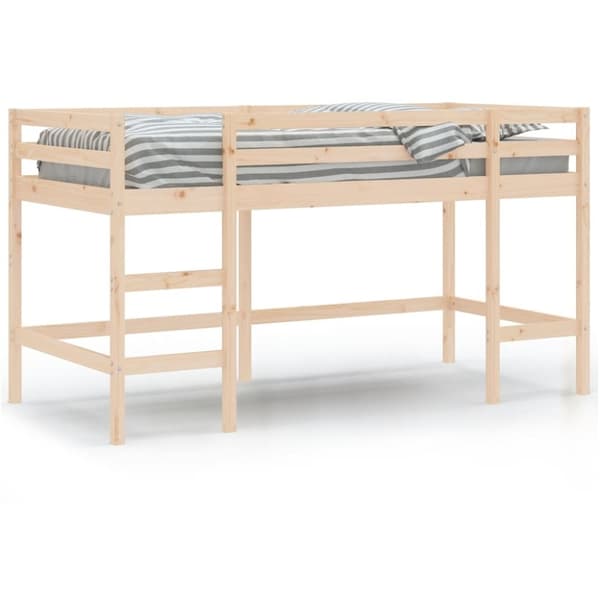 vidaXL Lasten parvisänky tikkailla 90x190 cm täysi mänty
