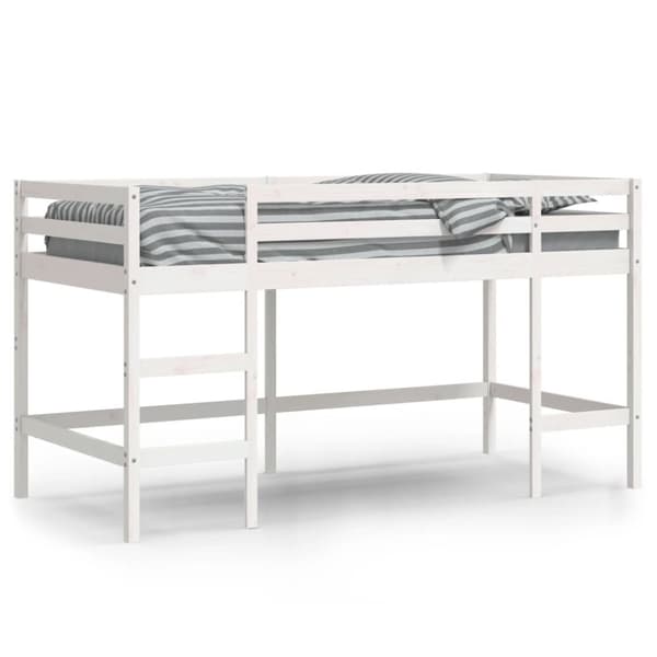 vidaXL Lasten parvisänky tikkailla 90x190 cm täysi mänty