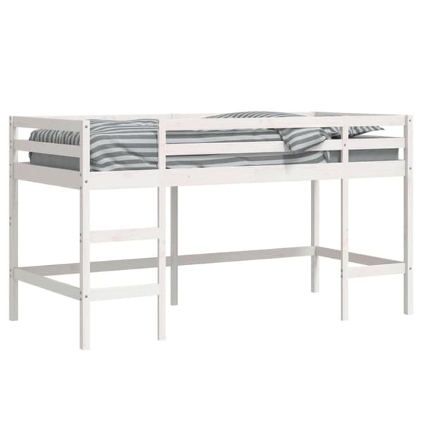 vidaXL Lasten parvisänky tikkailla 90x190 cm täysi mänty