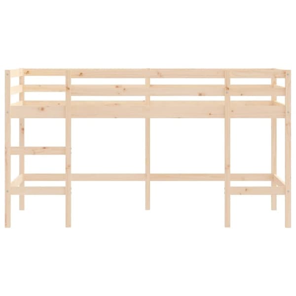 vidaXL Lasten parvisänky tikkailla 90x190 cm täysi mänty