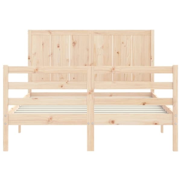 vidaXL sengeramme med sengegavl 140x190 cm massivt træ