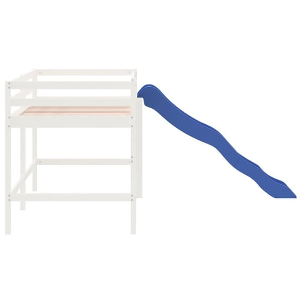 vidaXL højseng med rutsjebane 90x190 cm massivt fyrretræ hvid