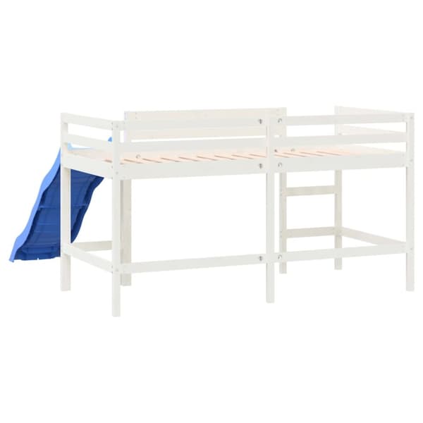 vidaXL højseng med rutsjebane 90x190 cm massivt fyrretræ hvid