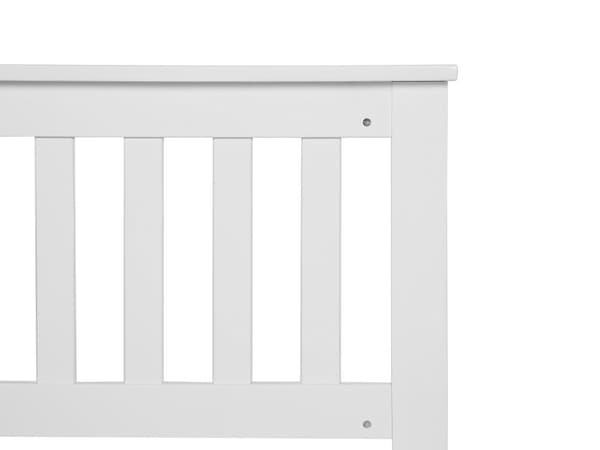 Hvid Seng med Træramme 140 x 200 cm Lav Sengegavl Minimalistisk Design