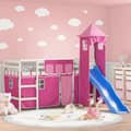 Pikkukuva 1 / 11: vidaXL Lasten parvisänky tornilla pinkki 90x190 cm täysi mänty