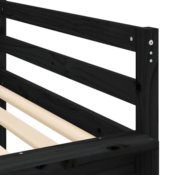 vidaXL højseng med tårn 80x200 cm massivt fyrretræ hvid og sort