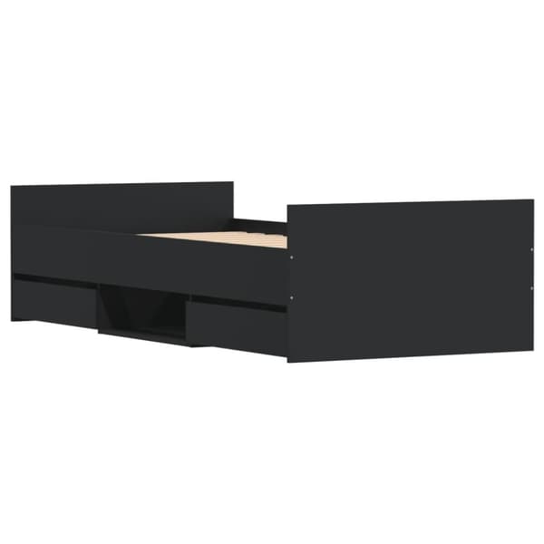 vidaXL Sengeramme med hode- og fotgavl svart 90x190 cm