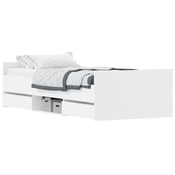 vidaXL Sengeramme med hode- og fotgavl hvit 90x190 cm