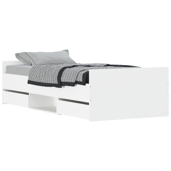 vidaXL Sengeramme med hode- og fotgavl hvit 90x190 cm