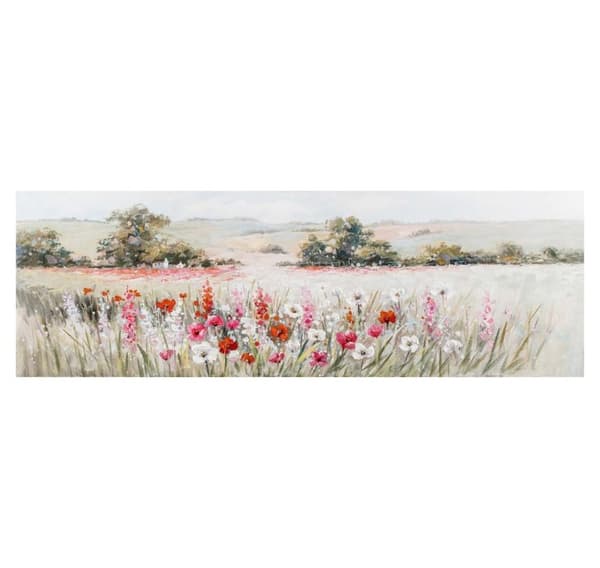 Oliemaleri 50x150cm, valmuer