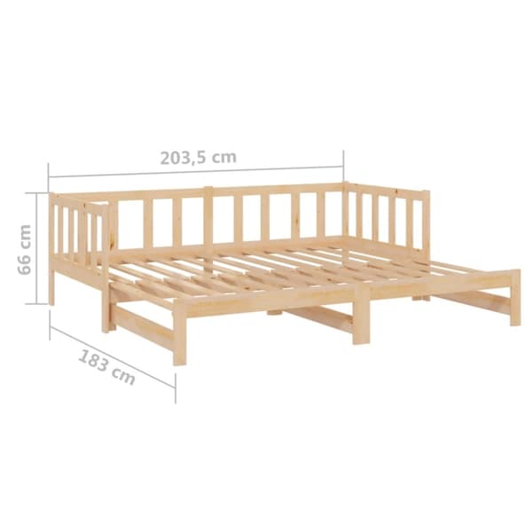 vidaXL daybed med udtræk 90x200 cm massivt fyrretræ