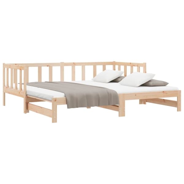 vidaXL daybed med udtræk 90x200 cm massivt fyrretræ